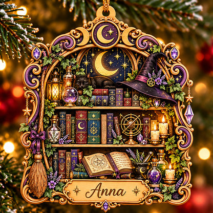 Personalized Witch's Spellbook Library Layered Wood Christmas Ornament, Custom Name Witchy Bookshelf Ornament, Magical Gift for Book Lovers 7c3611e9-459d-4eef-8f95-0ee1c73a2a0b-anna_witch_library_01_thumbnail_1200.jpg