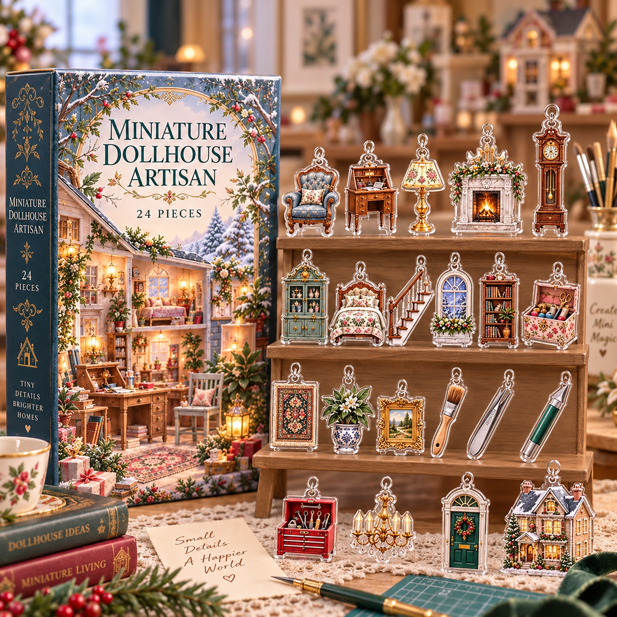 Miniature Dollhouse Advent Calendar, 24 Acrylic Tiny Furniture Ornaments, Miniaturist Gift, Christmas Countdown Box 7c5c913f-6db1-4335-b267-bfa5a471d25e-d22885f7-4cdb-4391-b046-5d9430d395d2.png