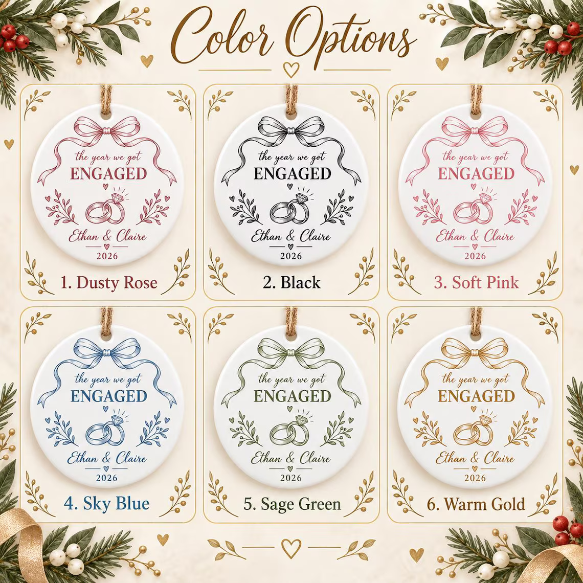 Engagement Ceramic Ornament, Personalized Couple Christmas Keepsake, The Year We Got Engaged Proposal Gift 7c6069a4-33e8-4af8-98dd-4d1f21df0e64-4_converted.png