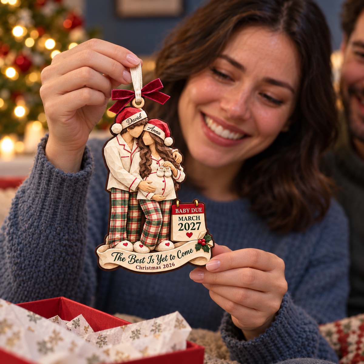 Personalized Pregnancy Announcement Christmas Ornament 2026 – The Best Is Yet to Come, Custom Names and Baby Due Date, Gift for Parents to Be 7c62d4f6-7052-4222-ab18-94b49a917862-Joyful-Christmas-pregnancy-ornament-reveal-4.png