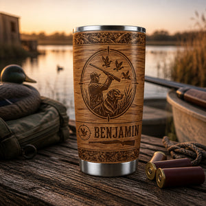 Personalized Duck Hunter Woodgrain Tumbler - Name - Personalized Tumbler 7c6b0d4e-f561-4e8c-bf9d-948ccb332600.jpg