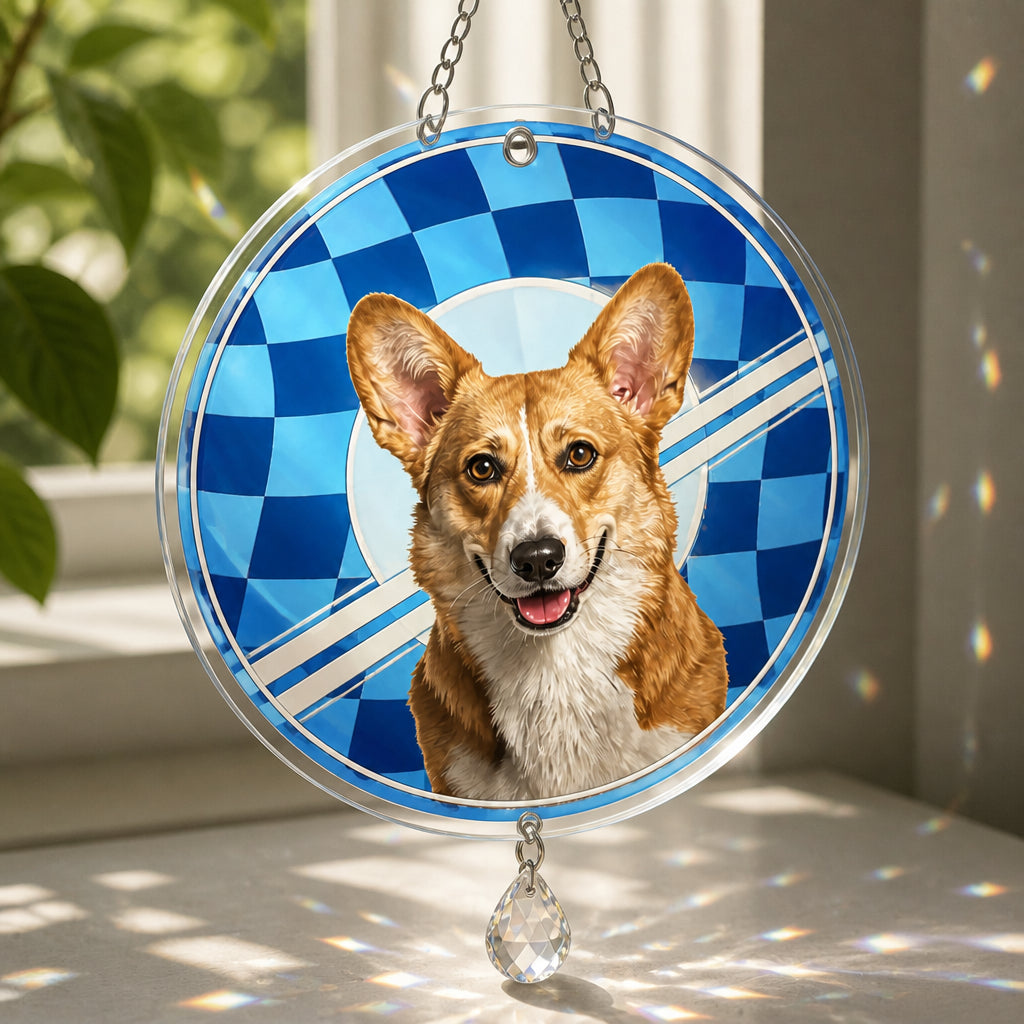 Custom Pet Portrait Racing-Check Metal Sign (License Plate Style) - Personalized 1 Layered Suncatcher with Charm 7c6f3063-7a30-4dc3-85b9-3291cafe8ea1.jpg