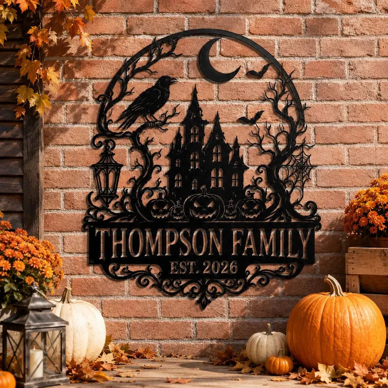 Custom Halloween Metal Sign, Personalized Family Name Haunted House Decor, Spooky Outdoor Porch Sign, Halloween Decoration Wall Art 7c8382bd-3cae-42d9-9004-6d3af30286a4-gfh-4-.webp