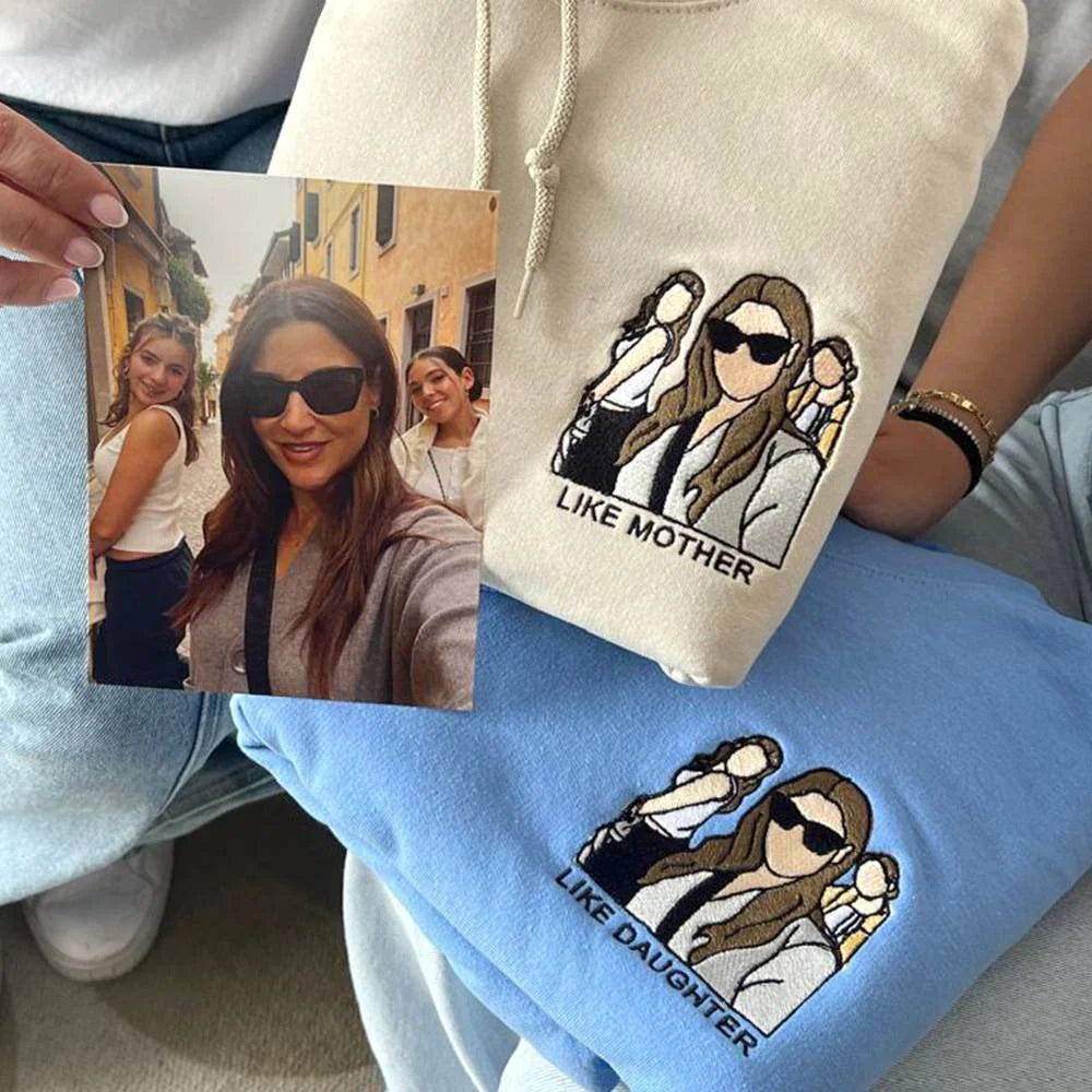 Personalized embroidered custom your own photo shirt - Handmade shirt