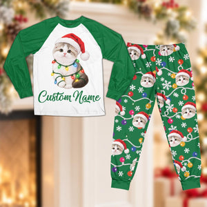 Personalized Cat Face Christmas Pajamas Set, Custom Pet Picture Name PJs, Santa Lights Matching Family Xmas Sleepwear Holiday Gift Set 7c89ddde-67f6-4b97-a1a9-e90551370077-il_1588xN.8575043964_570m.jpg