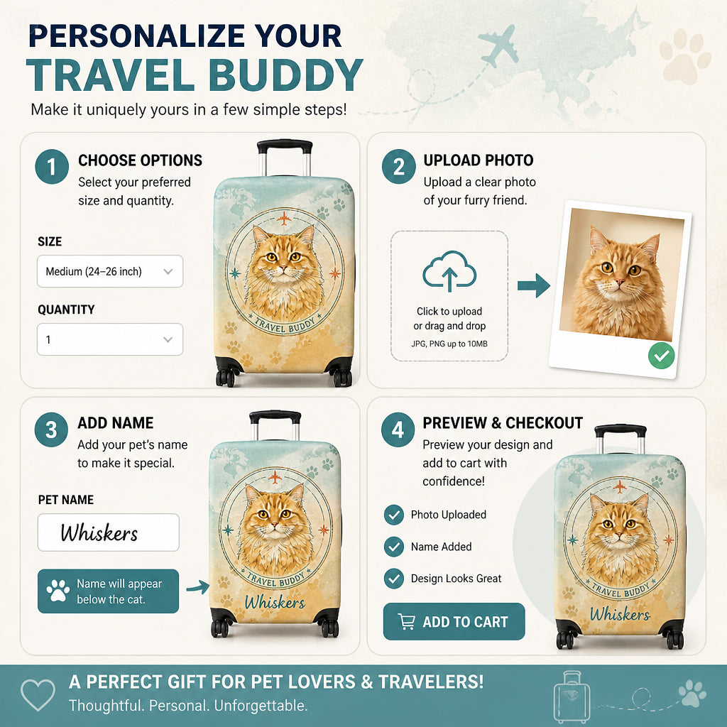 Custom Pet Portrait Luggage Cover – Watercolor Travel Stamp Edition - Personalized Luggage Cover 7cacd96a-e450-4f5e-8f3f-91cc2df569db.jpg