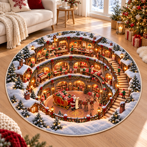 Santa’s Workshop 3D Illusion Round Rug, North Pole Christmas Village Floor Mat, Winter Wonderland Area Carpet, Festive Holiday Home Decor 7cb1c843-4c12-4693-a027-b5d78894c9c9-Santa-s-Workshop-Optical-Illusion-Rug-2.png