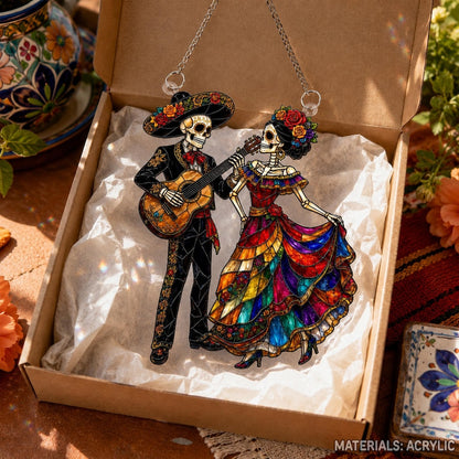 Dia De Los Muertos Suncatcher, La Catrina Couple Acrylic Window Hanging 7cbe6883-10bc-43f3-b9f6-a38ceed45f1f-hjk8.jpg