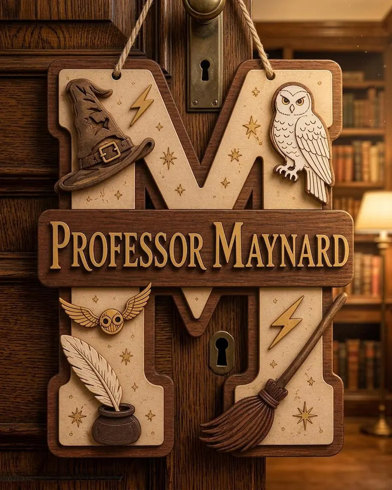 Personalized Wizard Initial Wooden Sign, Custom Teacher Door Hanger, Magical Professor Name Gift 7ccf2953-2ac6-41ef-bc9c-edd77455dcff-hrtfhju-1-.webp