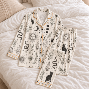 Mystic Celestial Pajama Set For Women, Witchy Satin PJs, Black Cat Moon Sleepwear, Gothic Lounge Set Gift For Her 7cd30480-0bfc-4c3c-9adb-45d50c568784-q5.png