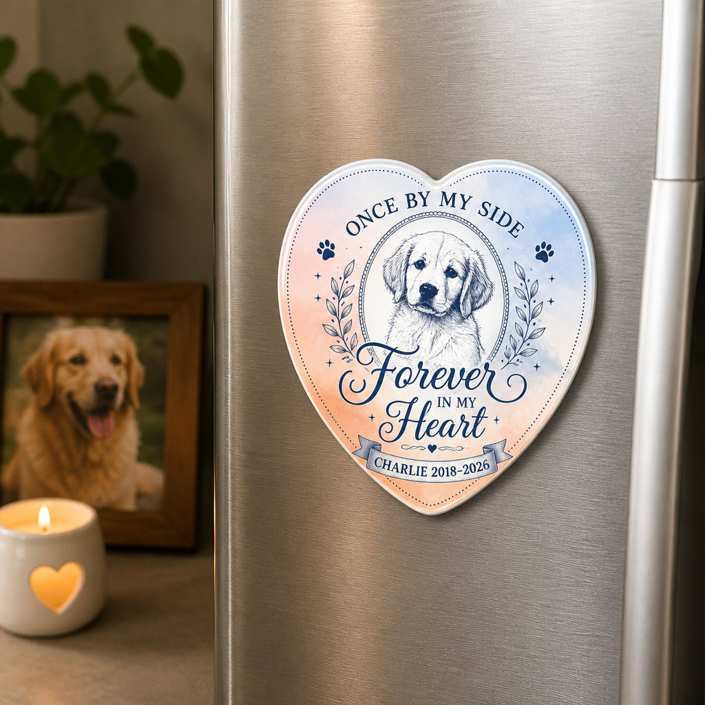 Pet Memorial Heart Fridge Magnet – Once By My Side - Personalized Custom Shape Fridge Magnet 7cd3b732-bc98-4441-8d06-68604ac33528.jpg