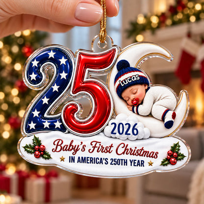 Little Baby First Christmas Baby First Christmas 250th Ornament - Personalized Acrylic Ornament 7ce4c38a-785b-4b1b-8056-3c33da4231b7-4-1-.jpg