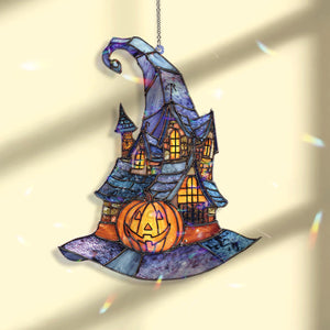 Halloween Haunted House Acrylic Suncatcher, Stained Glass Witch Hat & Pumpkin Window Hanging Decor 7cf9165a-156d-4e8c-a61b-1c259e5412f2-b1.jpg