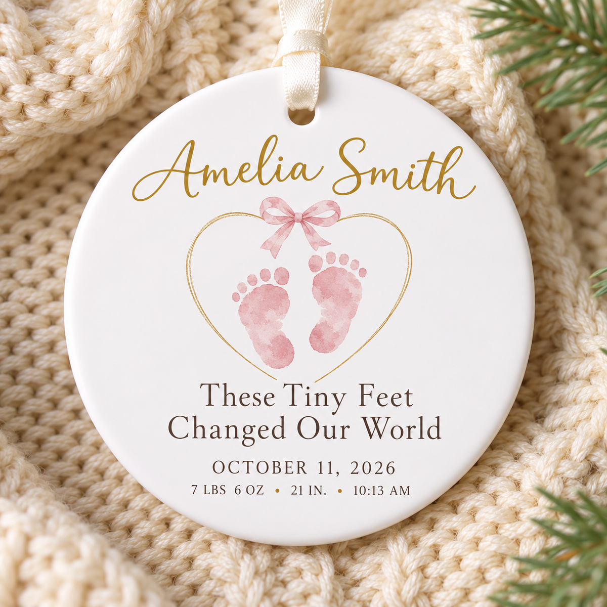 Personalized Baby Footprint Christmas Ornament, Custom Name & Birth Stats Keepsake, These Tiny Feet Changed Our World, New Parents Gift 7cfc6d2c-d836-4484-b395-7b2386a8cba5-Amelia-s-Tiny-Feet-Keepsake-Ornament.png