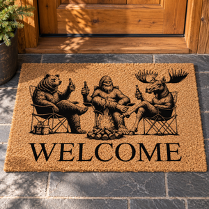 Funny Bigfoot Bear & Moose Coir Doormat, Camping Friends Welcome Mat, Rustic Cabin Decor, New Home Housewarming Gift 7d076292-b60a-43b4-888d-91723a327f27-Th-m-ch-o-m-ng-b-ba-c-m-tr-i.png