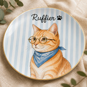 Custom Pet Portrait Ceramic Plate – Watercolor Cameo with Name - Personalized Personalized Ceramic Plate 7d07e878-b048-420b-aaed-47aaeebb4aad.jpg