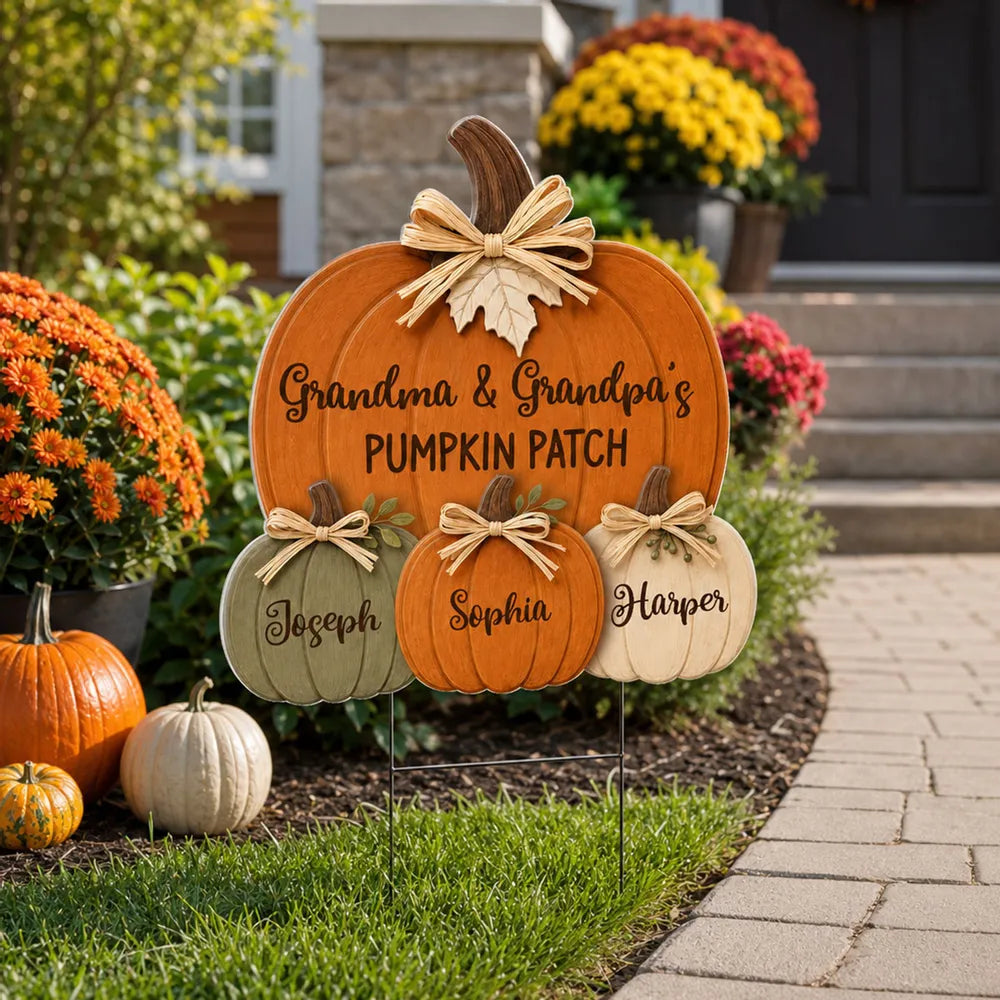 Fall Vibe Grandpa Grandma's Pumpkin Patch - Personalized Yard Sign - Fall Decor For Grandparents 7d7dc320-9354-42a2-a50e-23c5de14221f-4.webp