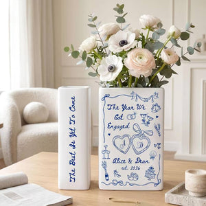 Personalized Engagement Gifts, The Year We Got Engaged Ceramic Book Vase, Custom Couple Name Wedding Gifts, Bride to Be Gift, Newlyweds Gift 7d7ffcd8-99bd-48fd-931c-e078e67b5d11-uilio-8-.jpg