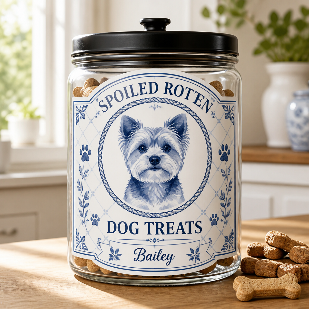 Spoiled Rotten Dog Treats – Custom Pet Portrait Jar - Personalized Glass Storage Jars 7da076cd-b326-4853-8b7f-cea4bede386b.png