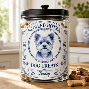 Spoiled Rotten Dog Treats – Custom Pet Portrait Jar - Personalized Glass Storage Jars 7da076cd-b326-4853-8b7f-cea4bede386b.png