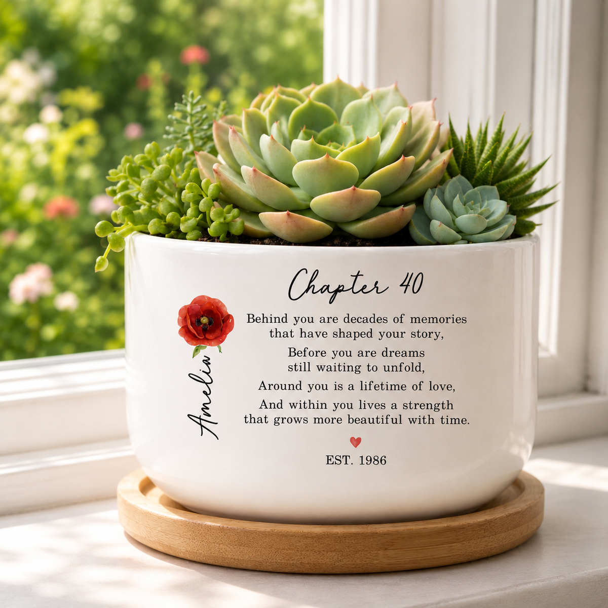 Personalized 40th Birthday Gift For Women, 40th Birthday Flower Pot, Custom Name Chapter 40 Planter