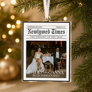 Personalized Wedding Photo Newspaper Ornament: Newlywed Times Ornament, Just Married Ornament, 2026 First Anniversary Gift for Couple 7dbc6f68-dd3f-4f0b-8bb3-dcf1ef601a51-fghgfhhhghfh.jpg
