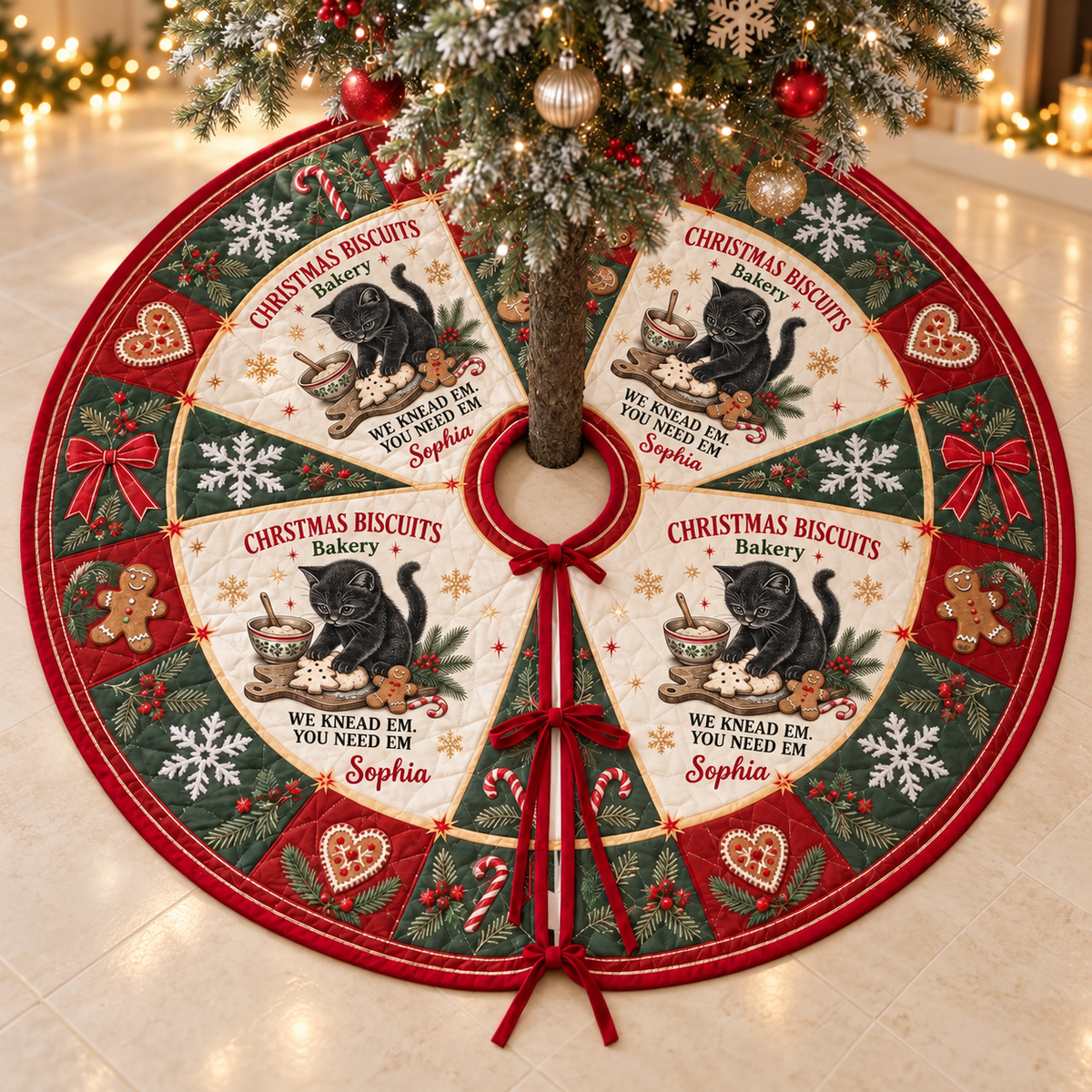 Personalized Black Cat Baker Tree Skirt: Custom Quilted Christmas Name Decor, Gift For Family, Hers 7dd2001c-e158-4850-bb22-1af8d84be529-Personalized-Quilted-Christmas-Tree-Skirt.png