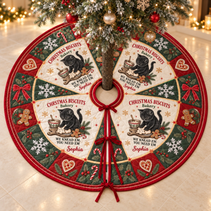 Personalized Black Cat Baker Tree Skirt: Custom Quilted Christmas Name Decor, Gift For Family, Hers 7dd2001c-e158-4850-bb22-1af8d84be529-Personalized-Quilted-Christmas-Tree-Skirt.png