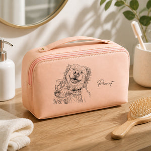 Custom Pet Portrait Toiletry Bag – Photo-to-Line Art with Name - Personalized Toiletry Bag 7de57595-d7dd-49f3-a1d0-82cf4b6fa7da.jpg
