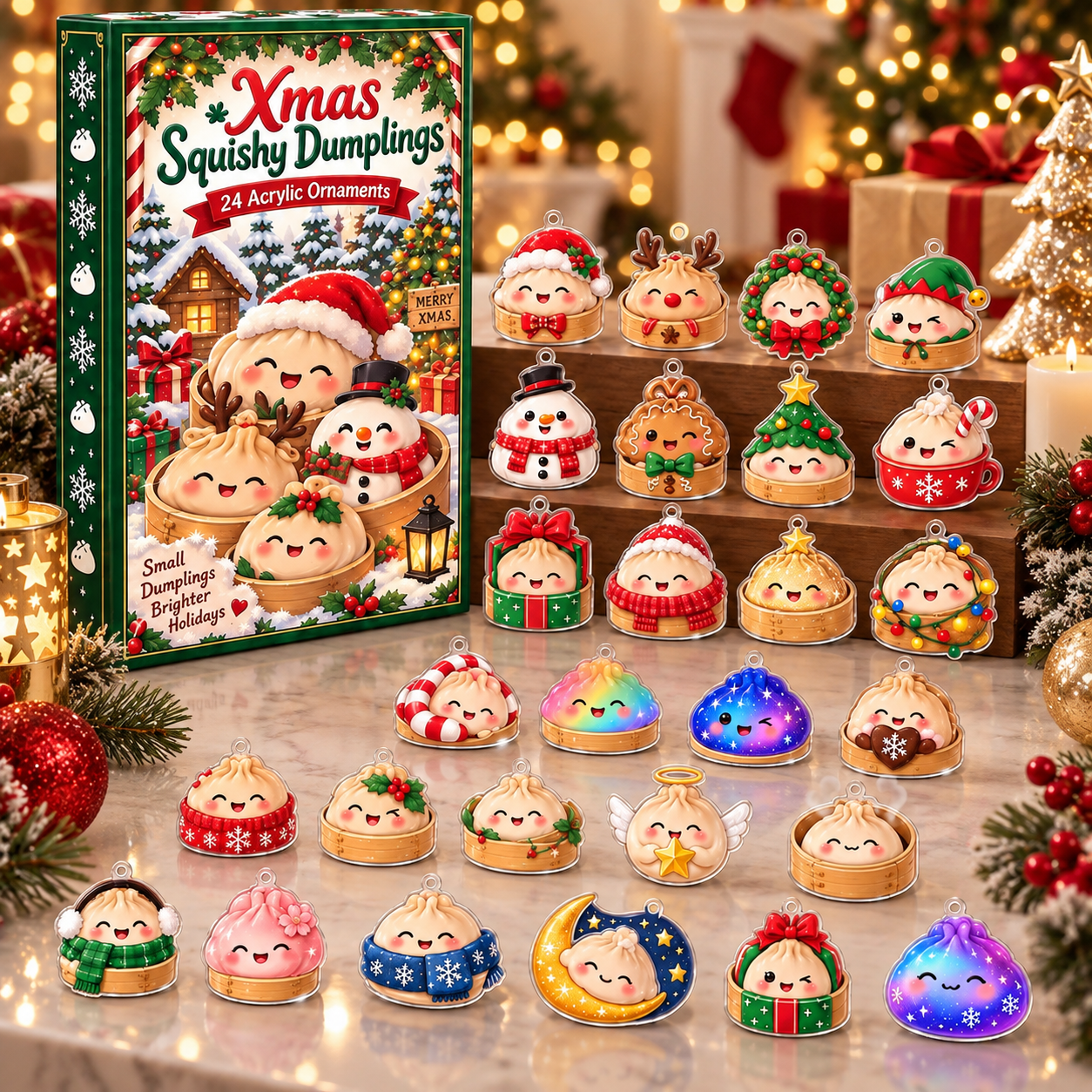 Dumpling Christmas Advent Calendar, 24 Day Acrylic Ornament Countdown, Cute Dumpling Christmas Decor, Christmas Countdown Box 7de8db2e-af28-4765-8d2c-6332d4e3a49b-hklj-1-.png