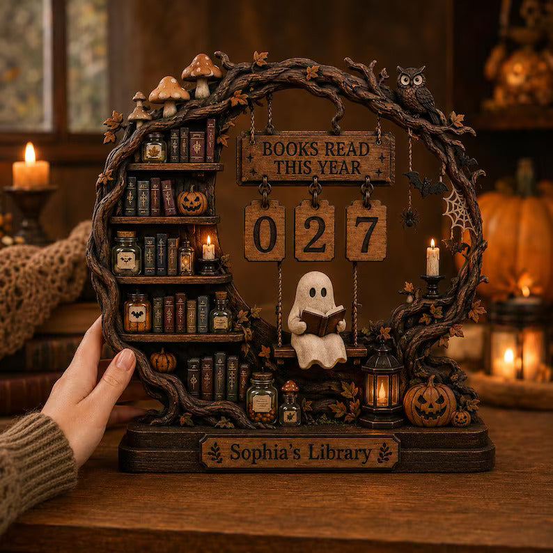 Personalized Whimsical Ghost Reading Tracker | Wooden Book Counter, Enchanted Library Decor 7df0c7b2-807f-4678-bc22-79f2df5610ba-sfdsrgred-3-.jpg