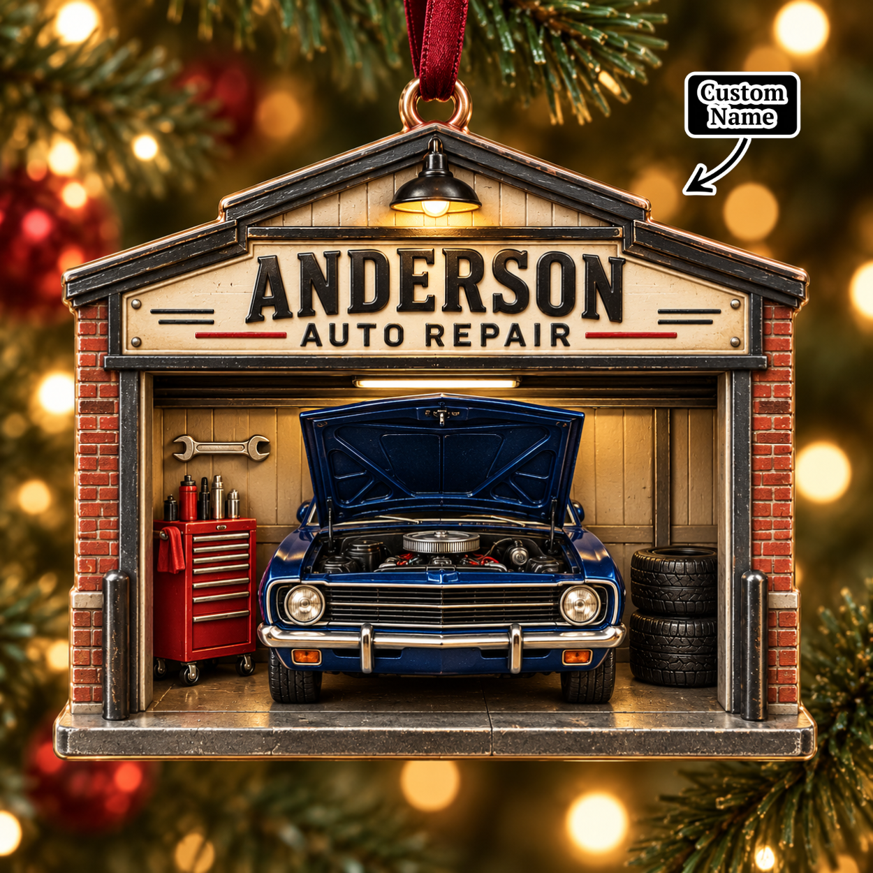 Personalized Auto Repair Shop Christmas Ornament | Special Gift for Garage Owners & Mechanics 7dfb7c19-de8c-4e81-a707-1a71e3ca69e6-mockup-annotated-1790152530425.png