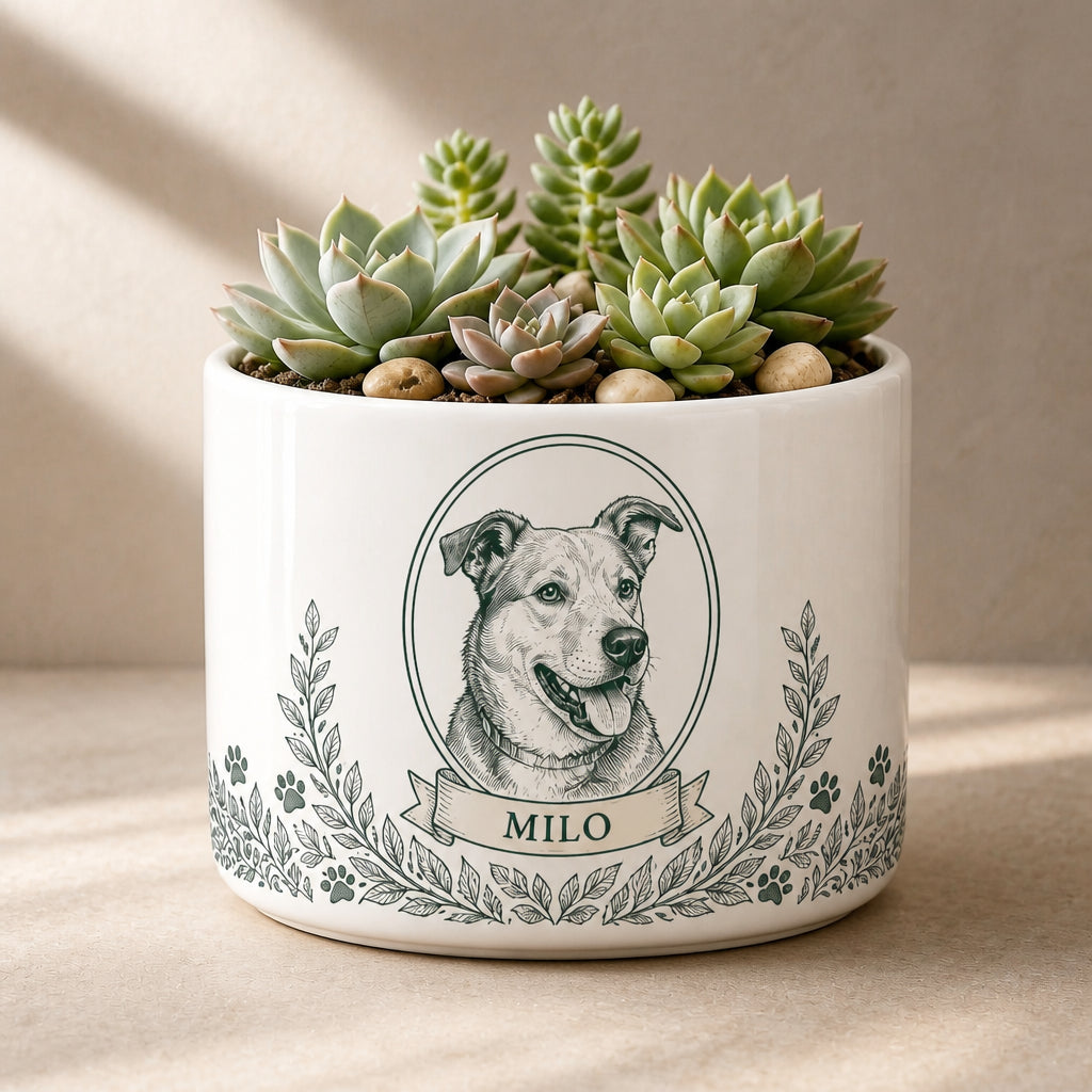 Custom Pet Portrait Planter with Name — Botanical Cameo - Personalized Plant Pot & Vase 7e2e62d0-4905-4ecb-8d59-95361abff7ea.jpg