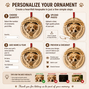Pet Memorial Photo Ornament — You Left Paw Prints On Our Hearts - Personalized 3-Layered Wood Ornament 7e657ff0-7e77-4346-a11c-47c2f3f15d44.jpg