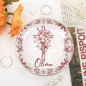 Personalized Sacred Heart and Cross Jewelry Dish, Custom Name Catholic Gift, First Communion Trinket Dish, Confirmation Baptism Ring Tray 7e6aaca3-f800-42b9-98ea-4902373a6826-8.jpg