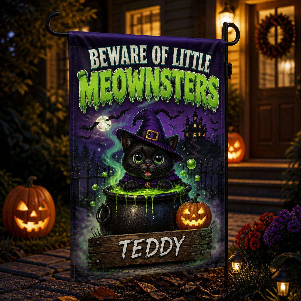 Beware of Little Meownsters Personalized Cat Garden Flag - Personalized Family Flag 7e6f3762-5f91-4eb0-ba43-84100e438df7.jpg