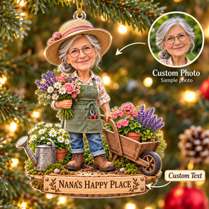 Personalized Gardener Christmas Ornament – Custom Photo & Text, Grandma Gardening Ornament, Christmas Gift for Nana, Mom & Garden Lovers 7e7bd7ce-e685-4e1c-b764-8e917a572547-Grandma-s-Happy-Place-Christmas-Ornament.png
