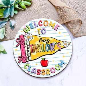 Personalized Teacher Door Hanger, Custom Teacher Name Sign, Pennant Flag Classroom Door Sign, Classroom Decor, Teacher Gift, Back To School 7e91f322-22d8-4bb3-98a6-73be0bd1cab2-5.jpg