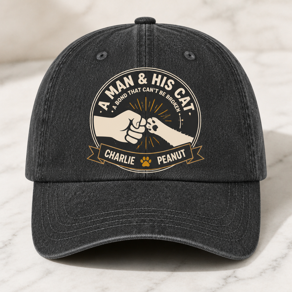 A Man & His Cat – Bond Badge Personalized Cap - Personalized Printed Cap 7ea43bc8-b54a-455a-942b-8eda0deafb79.png