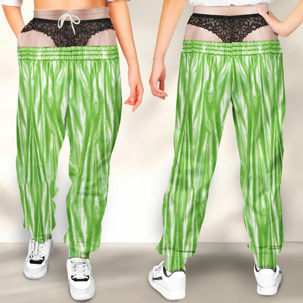 Festive Shimmer Sweatpants with Black Lace Underwear Illusion Print, Christmas Gift For Friends 7eab7542-a367-48d8-8f1d-e88eb2a9d0a6-4.webp
