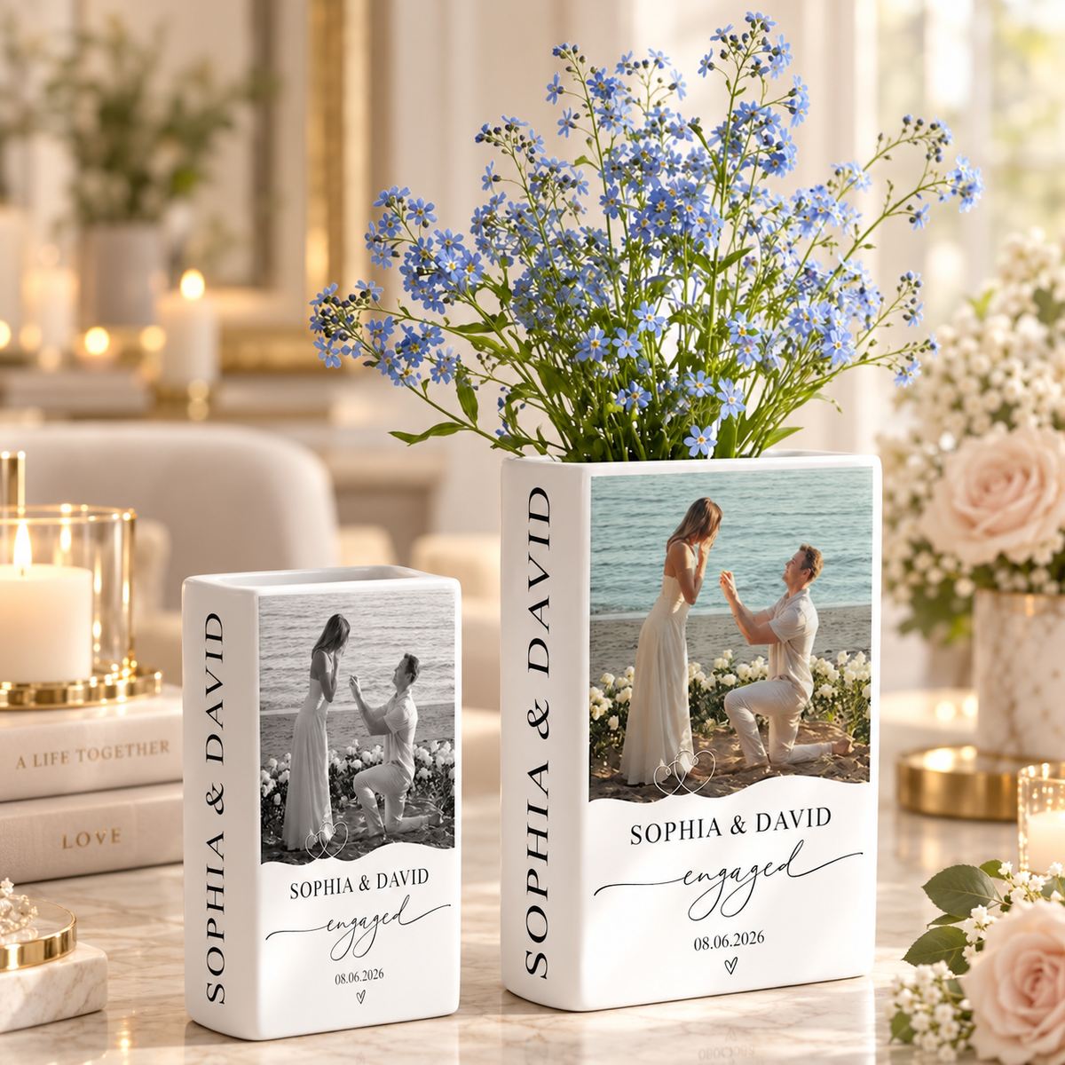 Personalized Photo Engagement Gift, Custom Engaged Ceramic Book Vase, New Engaged Couple Gift, Photo Wedding Engagement Gifts For Couple 7ead25e5-fa41-4997-91ca-82ba2482e007-bcfc8715-e17f-4053-a985-54158f1b86b2.png