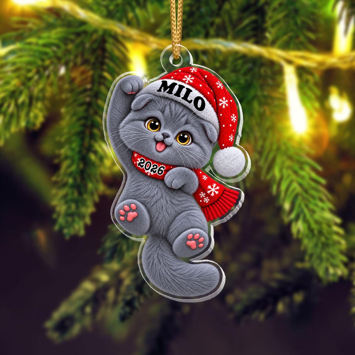 Personalized Acrylic Cat Ornament, Custom Name & Year, Santa Kitten Christmas Gift 7ebd8e8b-ad46-434e-b5a2-dadac563868c-4.jpg