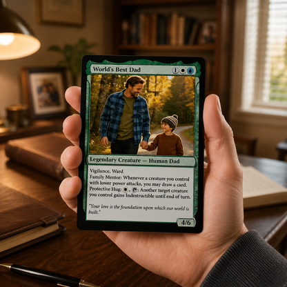 Custom MTG Style Cards, Personalized Father's Day Magic Card, New Dad, Husband, Birthday Gift