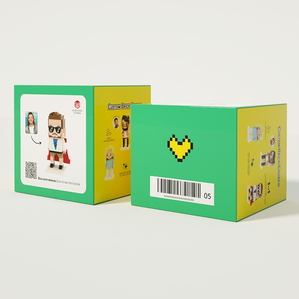 Full Body Custom Brick Figures with Dog Personalized Mini Figure Gift, Cute Custom Block Toy for Pet Lovers, Single Person with Dog Dad Gift