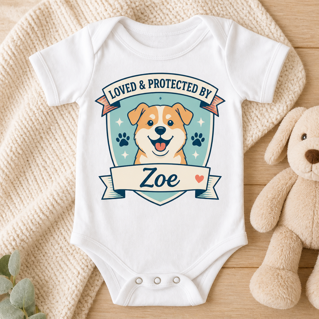 Loved & Protected By — Pet Name Baby Onesie - Personalized Baby Onesie With Color 7ed5cfc9-e43c-4291-8442-4f3b2a955456.png