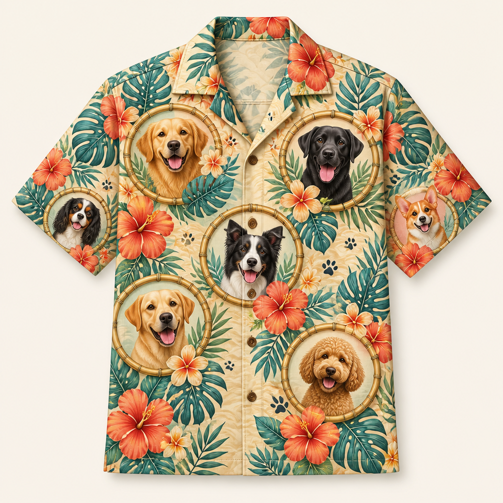 Custom Pet Photo Aloha Hawaiian Shirt – Bamboo Frame Hibiscus Pattern - Personalized Hawaiian Shirt 7eda9f01-e084-4e9b-bb0f-3fea67f33055.png