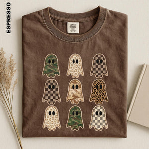 Halloween Ghost Faux Patchwork Shirt, Camo Leopard Checkered Ghosts Tee, Cute Spooky Season Comfort Colors Top, Fall Halloween Sweatshirt 7ee48ac6-7468-48f5-91a2-f1a607174750-5.jpg