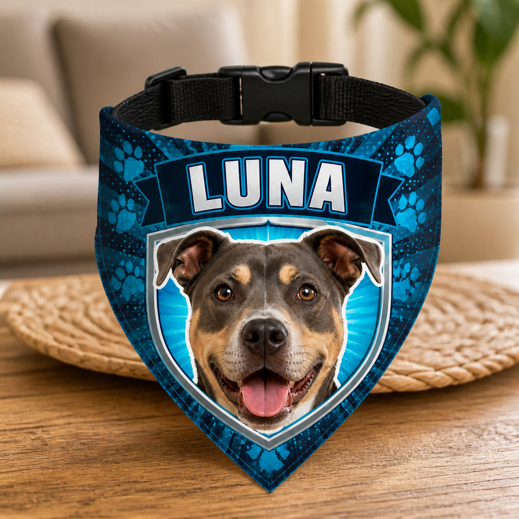 Custom Pet Photo Bandana with Name – Electric Burst - Personalized Pet Bandana Collar With Adjustable Buckle 7ee787d6-3b7a-48f6-9170-b4e1a4f2f071.jpg