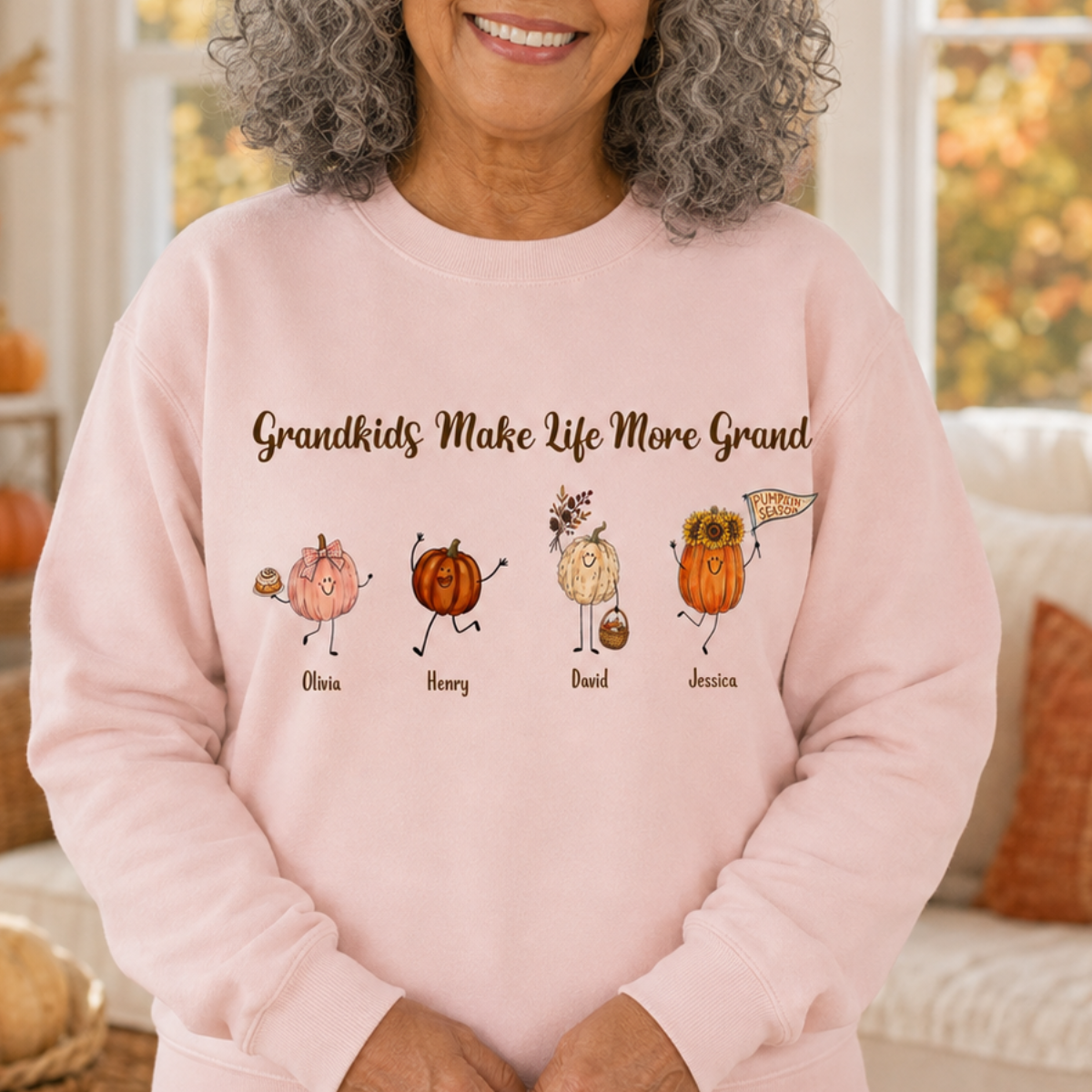 Grandkids Make Life More Grand Autumn Vibes - Personalized Apparel - Gift For Grandma, Fall Season Gift 7f05aabd-77d7-46ab-8329-af1d42043523-banner-3.png