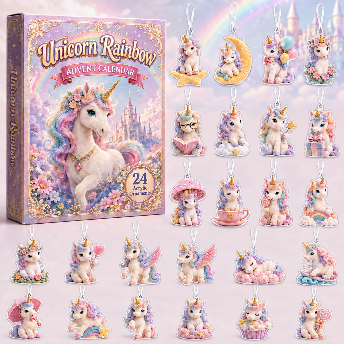 Unicorn Rainbow Advent Calendar 2026 - 24-Day Festive Countdown, Acrylic Charms Blind Box - Gift For Fantasy Lovers 7f0a03be-ad64-45c2-8d22-a0c43c091b64-unicorn-box-charms.png